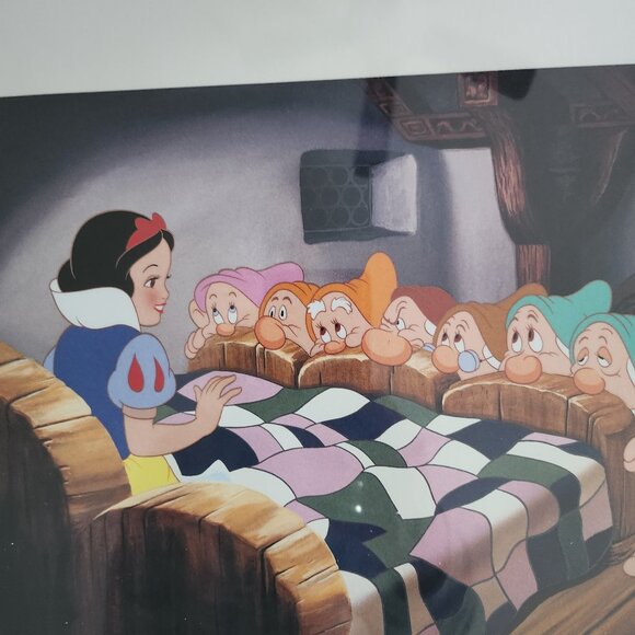 Set of 2 Disney Snow White And The 7 Dwarfs Exclusive Lithograph Portfolio 2001 - Picture 7 of 10